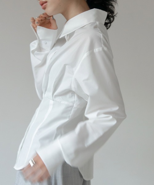 VACANCY(ヴァカンシー)の「コルセットブロードシャツ(シャツ/ブラウス・レディース・ホワイト/ライトグリーン/ブラック・FREE)」の6枚目の写真