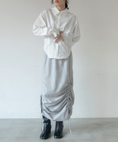 VACANCY(ヴァカンシー)の「コルセットブロードシャツ(シャツ/ブラウス・レディース・ホワイト/ライトグリーン/ブラック・FREE)」の9枚目の写真