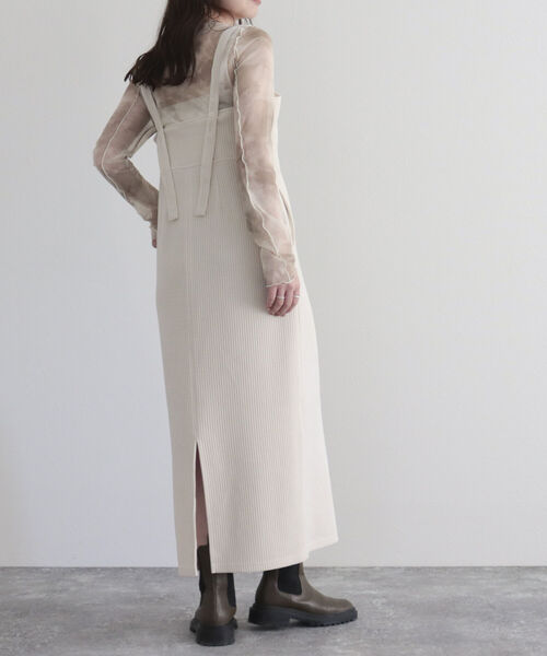 fredy emue（フレディエミュ）の「ワイドリブキャミワンピース（ワンピース・レディース・ブラック/アイボリー/グリーン・38）」の7枚目の写真