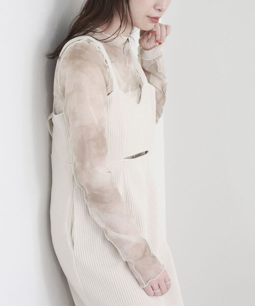 fredy emue（フレディエミュ）の「ワイドリブキャミワンピース（ワンピース・レディース・ブラック/アイボリー/グリーン・38）」の8枚目の写真