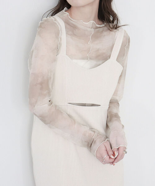 fredy emue（フレディエミュ）の「ワイドリブキャミワンピース（ワンピース・レディース・ブラック/アイボリー/グリーン・38）」の9枚目の写真