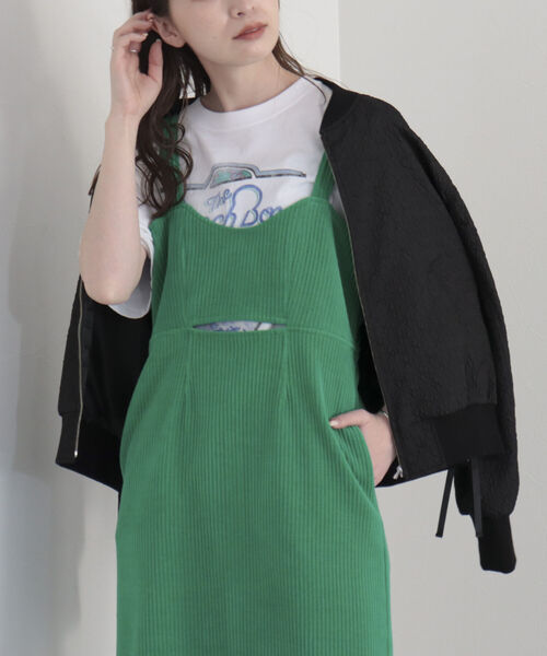 fredy emue（フレディエミュ）の「ワイドリブキャミワンピース（ワンピース・レディース・ブラック/アイボリー/グリーン・38）」の17枚目の写真