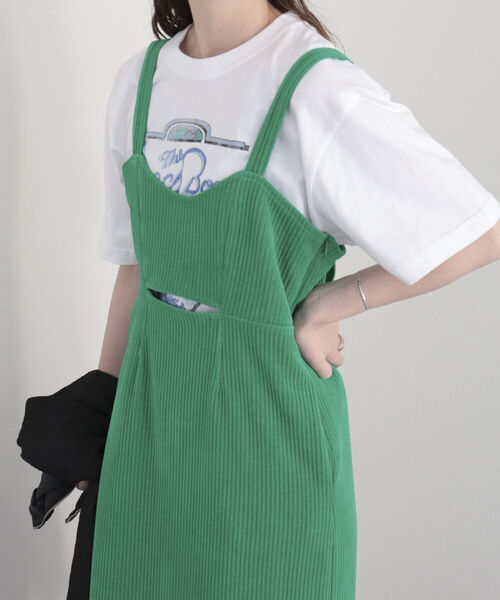 fredy emue（フレディエミュ）の「ワイドリブキャミワンピース（ワンピース・レディース・ブラック/アイボリー/グリーン・38）」の22枚目の写真
