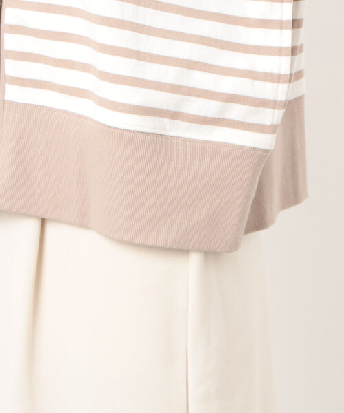 ONIGIRI（オニギリ）の「ボーダークルーネックカーディガン（カーディガン/ボレロ・レディース・ベージュ/グリーン系その他/ホワイト×ネイビー・FREE）」の16枚目の写真