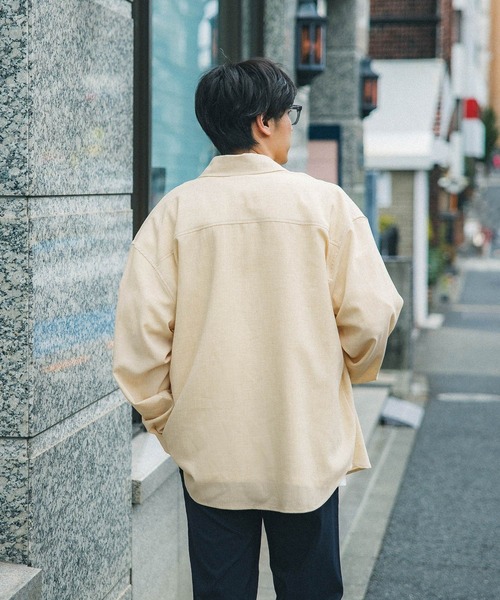 coca(coca)(コカ)の「メンズリネンタッチシャツ(シャツ/ブラウス・メンズ・ネイビー/ベージュ・L/M/XL)」の5枚目の写真