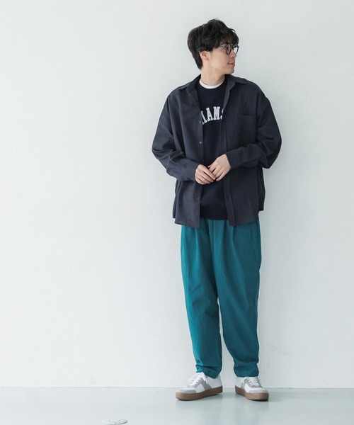 coca(coca)(コカ)の「メンズリネンタッチシャツ(シャツ/ブラウス・メンズ・ネイビー/ベージュ・L/M/XL)」の7枚目の写真