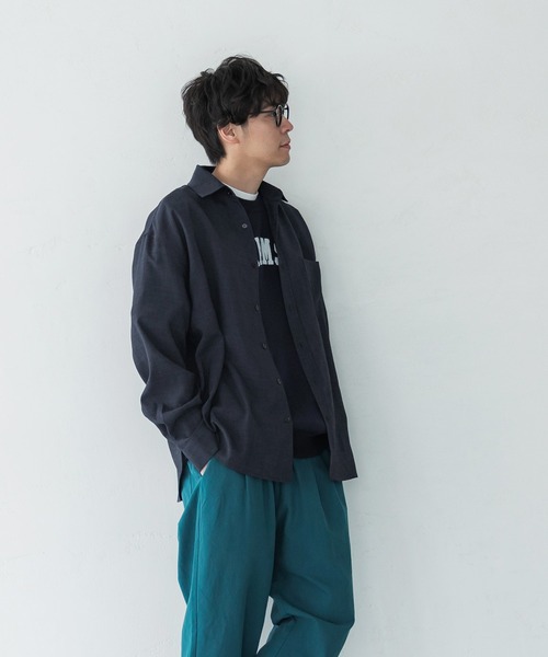 coca(coca)(コカ)の「メンズリネンタッチシャツ(シャツ/ブラウス・メンズ・ネイビー/ベージュ・L/M/XL)」の11枚目の写真