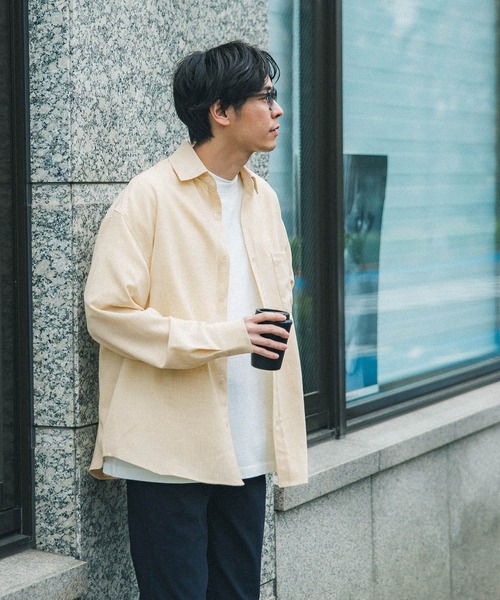 coca(coca)(コカ)の「メンズリネンタッチシャツ(シャツ/ブラウス・メンズ・ネイビー/ベージュ・L/M/XL)」の3枚目の写真