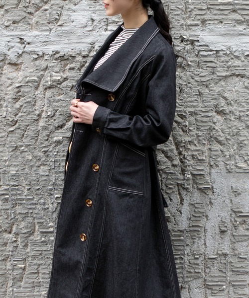 pumpkin port（パンプキンポート）の「ストレッチデニム ワンピース