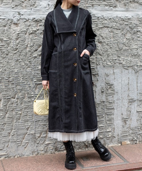 pumpkin port（パンプキンポート）の「ストレッチデニム ワンピース