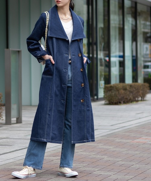 pumpkin port（パンプキンポート）の「ストレッチデニム ワンピース