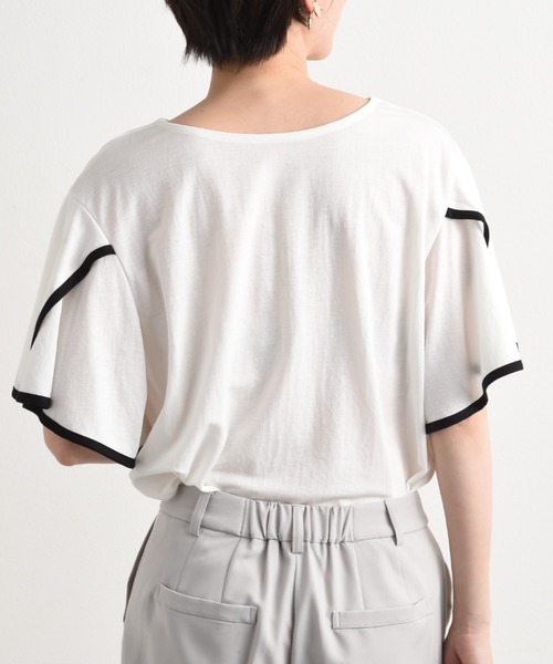 INTERPLANET（インタープラネット）の「【接触冷感】前後2ＷＡＹ配色パイピングプルオーバー（Tシャツ/カットソー・レディース・オフホワイト/グレイッシュベージュ/ブラック・FREE）」の21枚目の写真