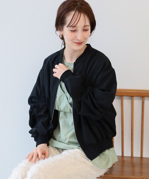 Ray BEAMS（レイビームス）の「Ray BEAMS / シアー MA-1（MA-1・レディース・ブラック/ホワイト系その他6・ONE SIZE）」の10枚目の写真