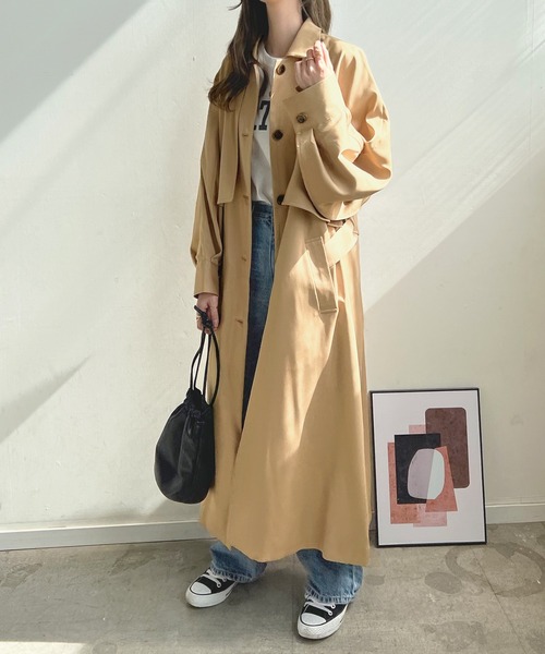 Futier land(フューティアランド)の「ケープトレンチコート(トレンチコート・レディース・ベージュ/ネイビー/アイボリー・MEDIUM)」の22枚目の写真