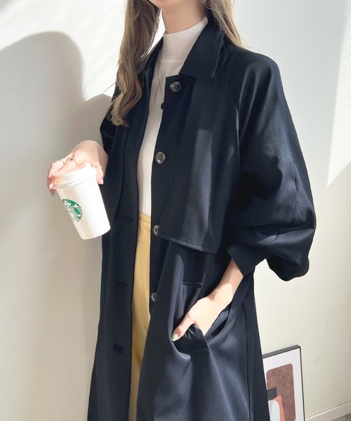 Futier land(フューティアランド)の「ケープトレンチコート(トレンチコート・レディース・ベージュ/ネイビー/アイボリー・MEDIUM)」の20枚目の写真