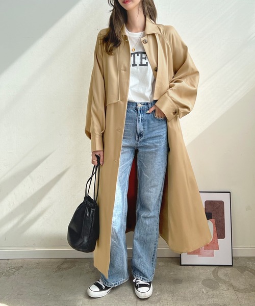 Futier land(フューティアランド)の「ケープトレンチコート(トレンチコート・レディース・ベージュ/ネイビー/アイボリー・MEDIUM)」の21枚目の写真