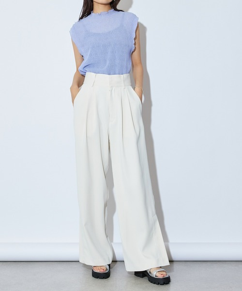 Lui's（ルイス）の「サイドベンツワイドパンツ(セットアップ対応)（その他パンツ・レディース・ブラック/オリーブ/オフホワイト・FREE）」の18枚目の写真