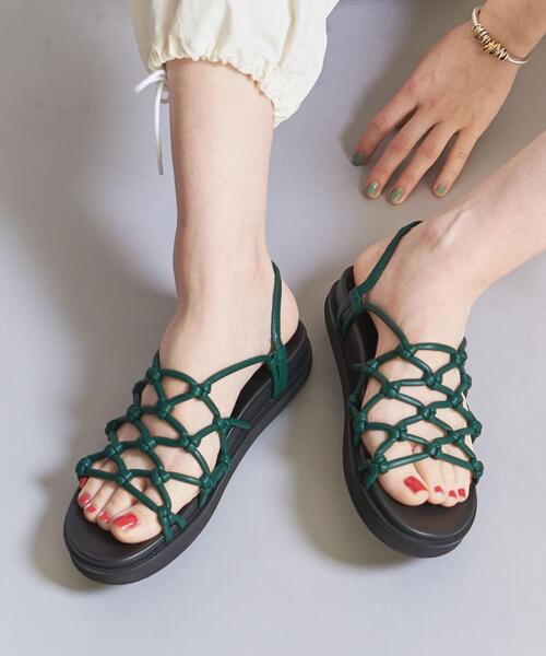 BEAUTY&YOUTH UNITED ARROWS(ビューティーアンドユースユナイテッドアローズ)の「ネット バックストラップ サンダル(サンダル・レディース・ダークグリーン/オフホワイト・37/36/38)」の2枚目の写真