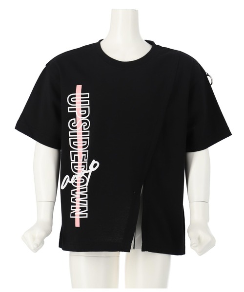ANAP kids（アナップキッズ）の「前スリットビッグトップスTシャツ（Tシャツ/カットソー・キッズ・ホワイト/ベージュ/ブラック・130cm/120cm/110cm）」の3枚目の写真
