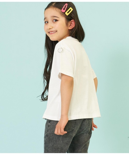 ANAP kids（アナップキッズ）の「前スリットビッグトップスTシャツ（Tシャツ/カットソー・キッズ・ホワイト/ベージュ/ブラック・130cm/120cm/110cm）」の10枚目の写真