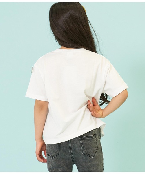 ANAP kids（アナップキッズ）の「前スリットビッグトップスTシャツ（Tシャツ/カットソー・キッズ・ホワイト/ベージュ/ブラック・130cm/120cm/110cm）」の7枚目の写真