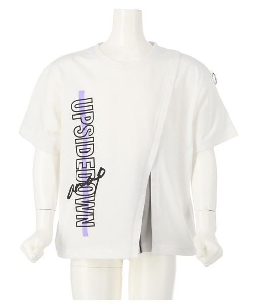 ANAP kids（アナップキッズ）の「前スリットビッグトップスTシャツ（Tシャツ/カットソー・キッズ・ホワイト/ベージュ/ブラック・130cm/120cm/110cm）」の5枚目の写真