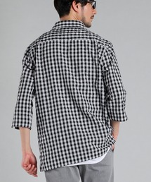 LANVIN（ランバン）main line ギンガムチェック襟切り替えシャツ38 LANVIN（ランバン）main line ギンガムチェック襟切り替えシャツ38