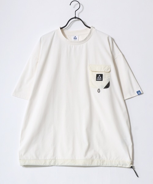 GERRY(ジェリー)の「GERRY/ジェリー オーバーサイズ ナイロンポケット/バックプリント ロゴ ワンポイント刺繍 半袖Tシャツ/水陸両用/吸水速乾/UVカット/シワ防止/ストレッチ/ドライタッチ(Tシャツ/カットソー・メンズ・アイボリー/カーキ/ブラック/ブラック系その他/ホワイト系その他/グリーン系その他/グリーン系その他2/ネイビー/ブルー系その他・M/L/LL)」の10枚目の写真