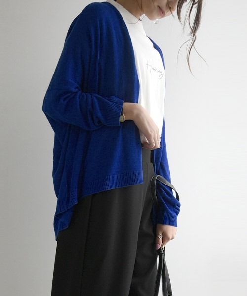 and it_(アンドイット)の「レーヨンニットトッパーカーディガン(カーディガン/ボレロ・レディース・サックスブルー/アイボリー/ロイヤルブルー/ブラック・M-L)」の4枚目の写真