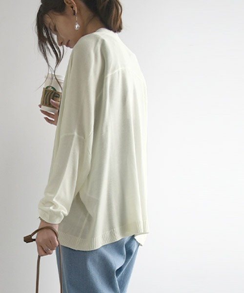 and it_(アンドイット)の「レーヨンニットトッパーカーディガン(カーディガン/ボレロ・レディース・サックスブルー/アイボリー/ロイヤルブルー/ブラック・M-L)」の21枚目の写真