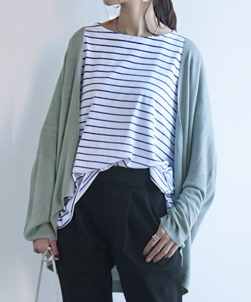 and it_(アンドイット)の「レーヨンニットトッパーカーディガン(カーディガン/ボレロ・レディース・サックスブルー/アイボリー/ロイヤルブルー/ブラック・M-L)」の11枚目の写真