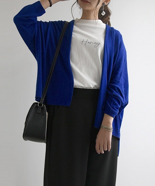 and it_(アンドイット)の「レーヨンニットトッパーカーディガン(カーディガン/ボレロ・レディース・サックスブルー/アイボリー/ロイヤルブルー/ブラック・M-L)」の22枚目の写真