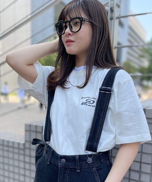 Piko（ピコ）の「PIKO ピコ ブランド ロゴ ワンポイント 刺繍 バッグプリント 半袖 Tシャツ（Tシャツ/カットソー・メンズ・スミクロ/オフホワイト/サックスブルー・M/L/LL）」の7枚目の写真