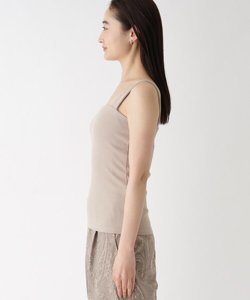 OPAQUE.CLIP（オペークドットクリップ）の「◆GIZAコットン ワイドストラップキャミソール（タンクトップ・レディース・ブラック/オフホワイト/キャメル・38/40）」の20枚目の写真