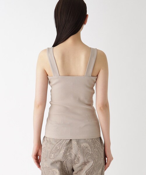 OPAQUE.CLIP（オペークドットクリップ）の「◆GIZAコットン ワイドストラップキャミソール（タンクトップ・レディース・ブラック/オフホワイト/キャメル・38/40）」の18枚目の写真