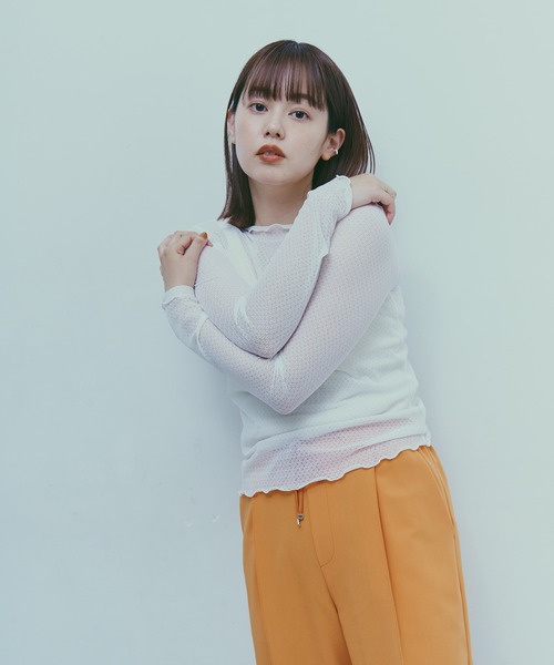 NANO universe（ナノユニバース）の「LB.03/ピンタックイージーパンツ（その他パンツ・レディース・オフホワイト/ブラック/ライム/グレー系その他4/オレンジ・XS/S/M）」の22枚目の写真