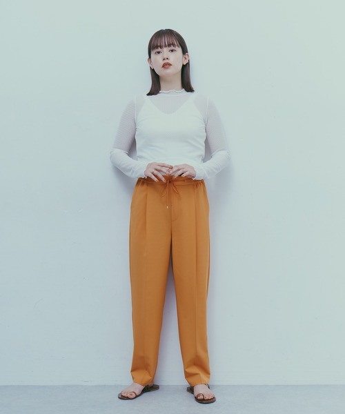 NANO universe（ナノユニバース）の「LB.03/ピンタックイージーパンツ（その他パンツ・レディース・オフホワイト/ブラック/ライム/グレー系その他4/オレンジ・XS/S/M）」の20枚目の写真