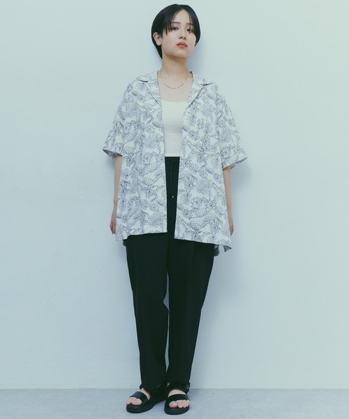 NANO universe（ナノユニバース）の「LB.03/ピンタックイージーパンツ（その他パンツ・レディース・オフホワイト/ブラック/ライム/グレー系その他4/オレンジ・XS/S/M）」の7枚目の写真