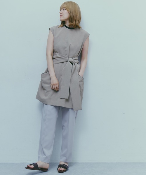 NANO universe（ナノユニバース）の「LB.03/ピンタックイージーパンツ（その他パンツ・レディース・オフホワイト/ブラック/ライム/グレー系その他4/オレンジ・XS/S/M）」の13枚目の写真