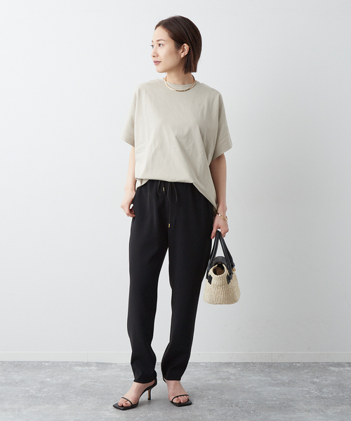 【2024SS】L'ESSAGE ダブルクロスジョガーパンツ 黒 2024SS】L'ESSAGE ダブルクロスジョガーパンツ 黒