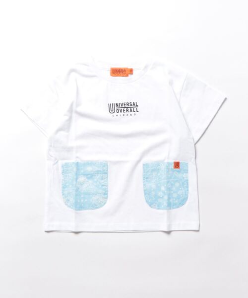 UNIVERSAL OVERALL(ユニバーサルオーバーオール)の「/UNIVERSAL OVERAL/ポケットデザイン T(Tシャツ/カットソー・キッズ・ホワイト/ブラック/ベージュ・120/130/140/150/110)」の1枚目の写真