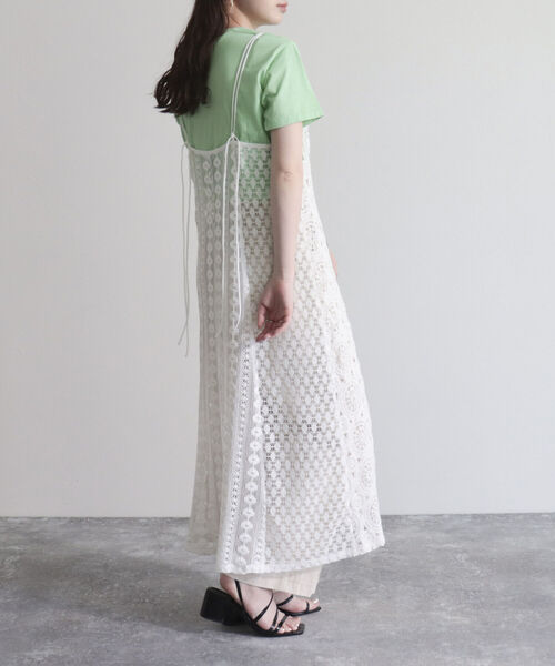 fredy emue（フレディエミュ）の「レース切替キャミワンピース（ワンピース・レディース・チャコールグレー/アイボリー・38）」の19枚目の写真