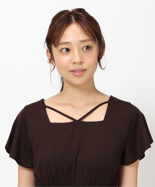 MISCH MASCH(ミッシュマッシュ)の「■2023春夏新作■後ろ編み上げカットワンピース/MM327409(ワンピース・レディース・ピンク/ダークブラウン/ブラック・M)」の9枚目の写真