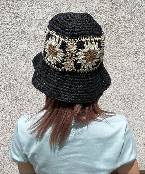 HIKA(ヒカ)の「【HIKA】花柄 クロシェ編みHAT(ハット・レディース・ベージュ/ブラック/ホワイト/ピンク/ブラック系その他/ブラック系その他2/カーキ/グリーン/ベージュ系その他・FREE)」の12枚目の写真