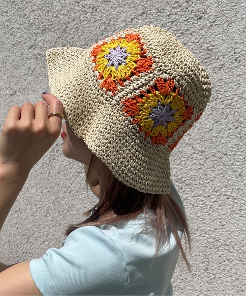【華やかな花柄模様が可愛い☆】HERMES Harper Bloom ハット HERMES 最新作 春夏 人気 バケットハット 上品 Harper Naoussa