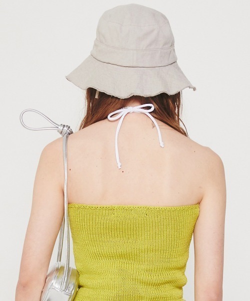 CRANK（クランク）の「【CRANK/クランク】LOGO STRING BUCKET HAT / サファリハット ストリング バケットハット（ハット・レディース・ブラック/ベージュ/ブルー・ONE SIZE）」の5枚目の写真