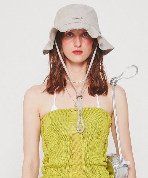 CRANK（クランク）の「【CRANK/クランク】LOGO STRING BUCKET HAT / サファリハット ストリング バケットハット（ハット・レディース・ブラック/ベージュ/ブルー・ONE SIZE）」の11枚目の写真