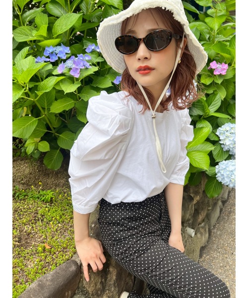 JUMELLE(ジュメロ)の「ロマンスリーブT(Tシャツ/カットソー・レディース・アイボリー/ブラック・FREE)」の4枚目の写真
