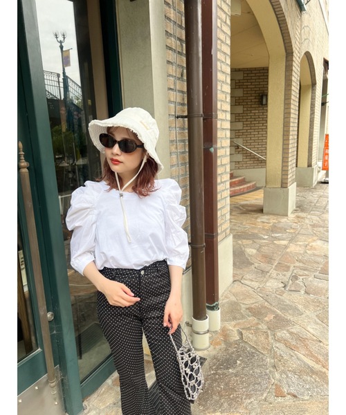 JUMELLE(ジュメロ)の「ロマンスリーブT(Tシャツ/カットソー・レディース・アイボリー/ブラック・FREE)」の7枚目の写真