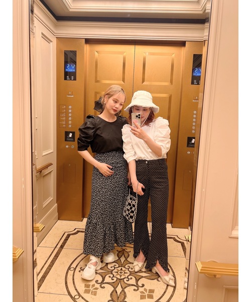 JUMELLE(ジュメロ)の「ロマンスリーブT(Tシャツ/カットソー・レディース・アイボリー/ブラック・FREE)」の8枚目の写真